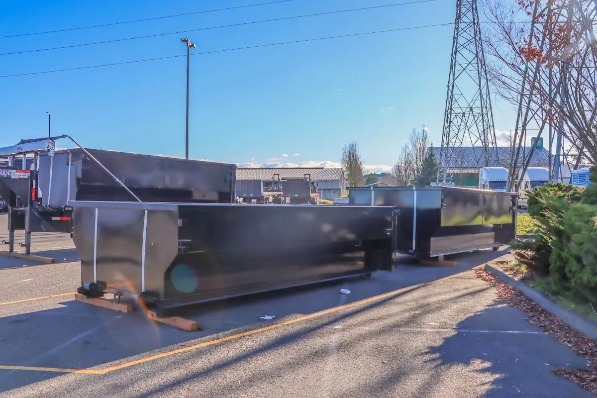 Roll-off dumpster ready for waste disposal at job site for Demolition Dumpster Rental in Tonawanda